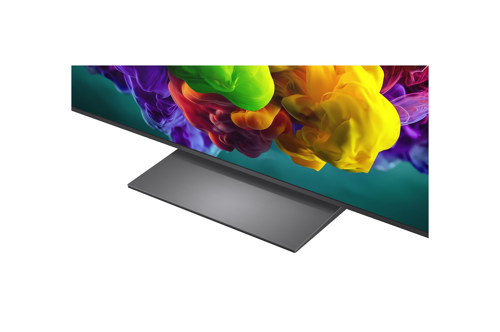 LG QNED evo AI QNED90 Mini LED’s alpha 8 AI Processor 4K Gen2 glows on a circuit board, highlighting AI processing performance with CPU 40% Faster Processing, GPU 10% More Powerful Graphics, and 20% Memory Enhanced Throughput.
